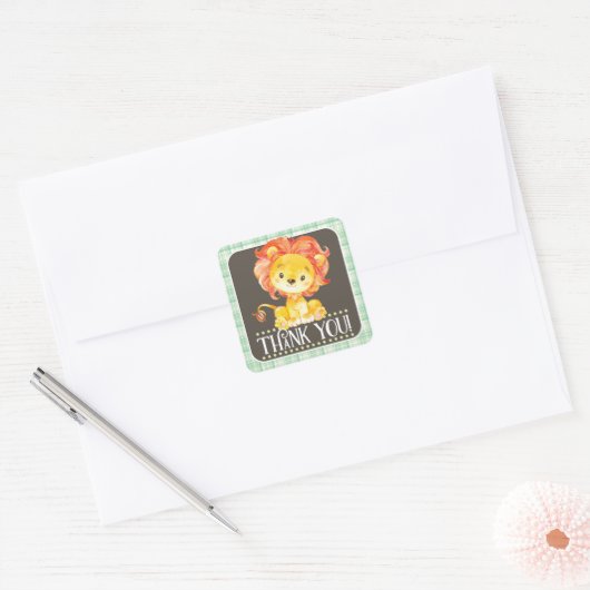 Oerwoud Lion Dank u Sticker (Envelop)