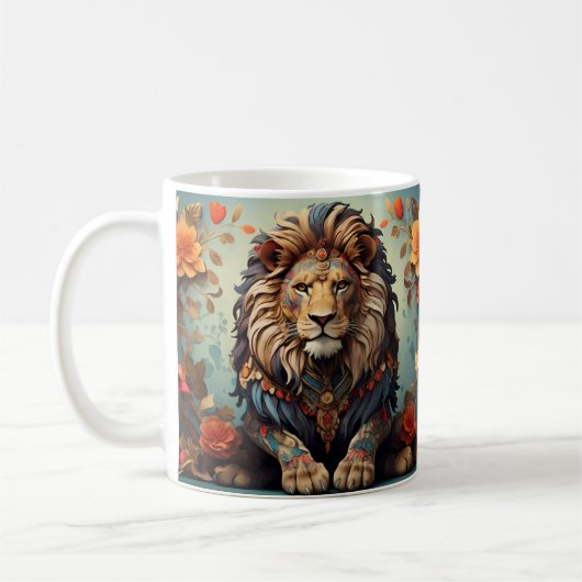 Oerwoud Lion & Exotische Predator Wild Big Cat Koffiemok (Links)