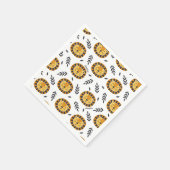 Oerwoud Lion Pattern met Kinder naam Birthday Servet (Hoek)