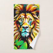Oerwoud Lion Pop Art Design Bad Handdoek (Handdoek)