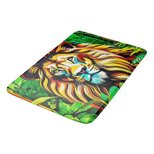 Oerwoud Lion Pop Art Design Badmat (Gekanteld)