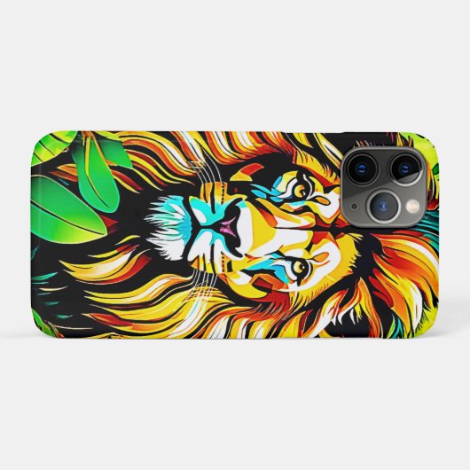 Oerwoud Lion Pop Art Design Case-Mate iPhone Case (Achterkant (horizontaal))