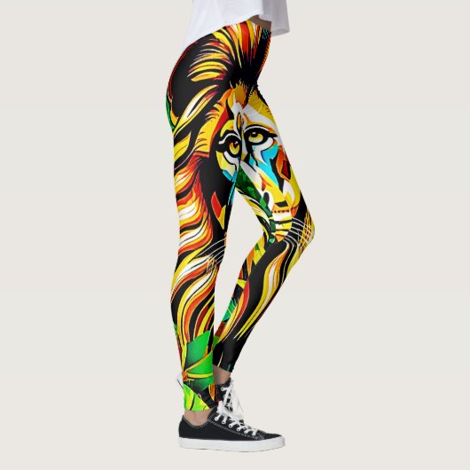 Oerwoud Lion Pop Art Design Leggings (Rechts)