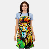 Oerwoud Lion Pop Art Design Schort (Gedragen)
