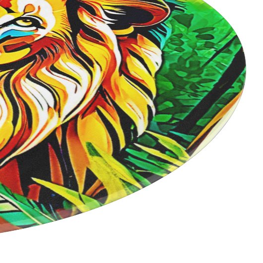 Oerwoud Lion Pop Art Design Snijplank (Hoek)