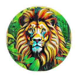 Oerwoud Lion Pop Art Design Snijplank