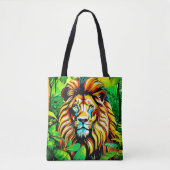 Oerwoud Lion Pop Art Design Tote Bag (Voorkant)