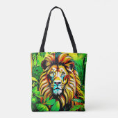 Oerwoud Lion Pop Art Design Tote Bag (Achterkant)
