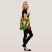 Oerwoud Lion Pop Art Design Tote Bag (Op model)