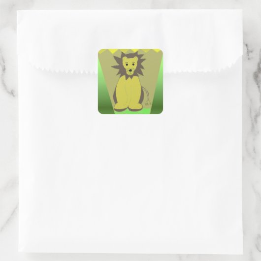 Oerwoud Lion Vierkante Sticker (Tas)
