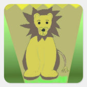 Oerwoud Lion Vierkante Sticker (Voorkant)