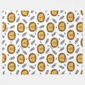 Oerwoud-lionpatroon met Kinder naam Fleece Deken (Voorkant (Horizontaal))