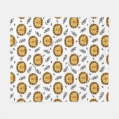 Oerwoud-lionpatroon met Kinder naam Fleece Deken (Voorkant (Horizontaal))