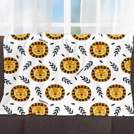 Oerwoud-lionpatroon met Kinder naam Fleece Deken