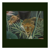 Oerwoud Lions Folk Art van Rousseau Perfect Poster (Voorkant)