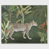 Oerwoud Lopard Tropical Floral in Foliage Decoupag Cadeaupapier (Vlak)