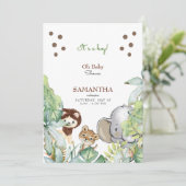 Oerwoud Love Het is een Boy Baby shower Invitation Kaart (Staand voorkant)