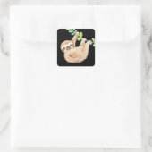 Oerwoud luiaard Schattige grillig Vierkante Sticker (Tas)