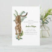 Oerwoud Luipaard Waterverf Verjaardagsfeest Kaart (Staand voorkant)