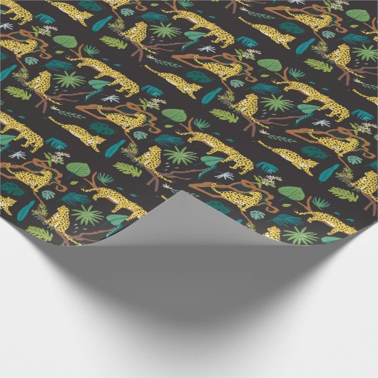 Oerwoud Luipaarden:  Wildlife Illustraties Cadeaupapier (Hoek)