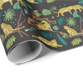 Oerwoud Luipaarden:  Wildlife Illustraties Cadeaupapier (Rol Hoek)