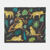 Oerwoud Luipaarden:  Wildlife Illustraties Fleece Deken (Voorkant (Horizontaal))
