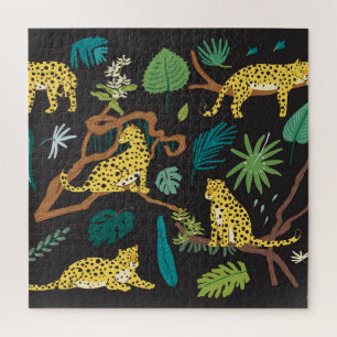 Oerwoud Luipaarden: Wildlife Illustraties Legpuzzel