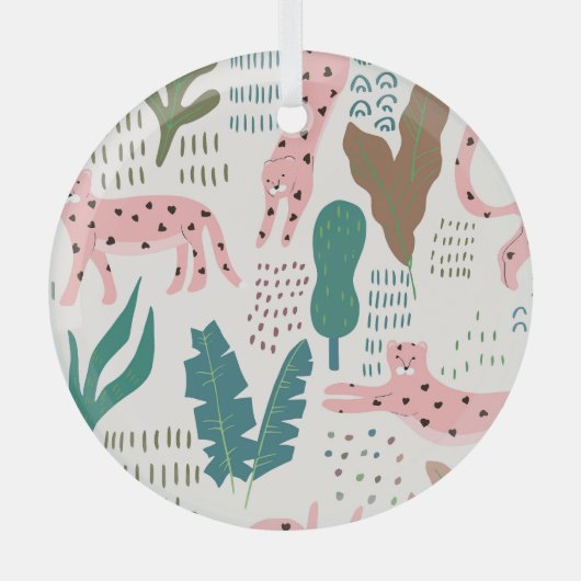 Oerwoud, luipaardprint, . glas ornament (Voorkant)