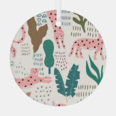 Oerwoud, luipaardprint, . glas ornament (Achterkant)