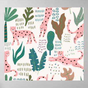 Oerwoud, luipaardprint, . poster