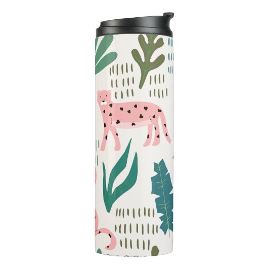 Oerwoud, luipaardprint, . thermosbeker (Gedraaid links)