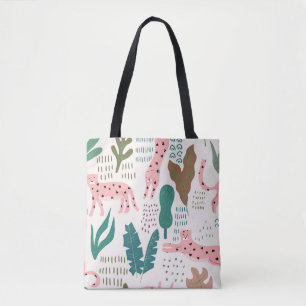 Oerwoud, luipaardprint, . tote bag