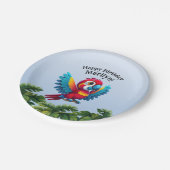 Oerwoud Macaw Safari Parrot Bird uit het tropische Papieren Bordje (Gekanteld)