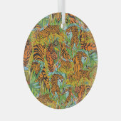 Oerwoud Majesteit: Tijgers te midden van groen Glas Ornament (Voorkant Rechts)