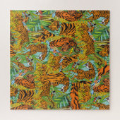 Oerwoud Majesteit: Tijgers te midden van groen Legpuzzel (Horizontaal)