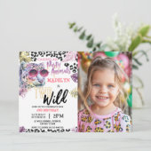 Oerwoud Meisje 2e Verjaardag Safari Twee Wild Foto Kaart (Staand voorkant)