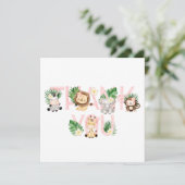 Oerwoud Meisje Baby shower Dank je wel kaarten (Staand voorkant)