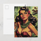  Oerwoud Meisje Pin Up Briefkaart (Voorkant / Achterkant)