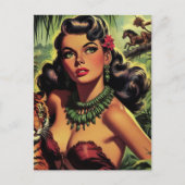  Oerwoud Meisje Pin Up Briefkaart (Voorkant)