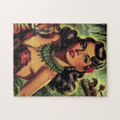  Oerwoud Meisje Pin Up Legpuzzel (Horizontaal)