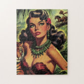  Oerwoud Meisje Pin Up Legpuzzel (Verticaal)