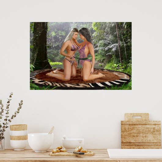 OERWOUD MEISJES AFGEZIEN POSTER (Keuken)