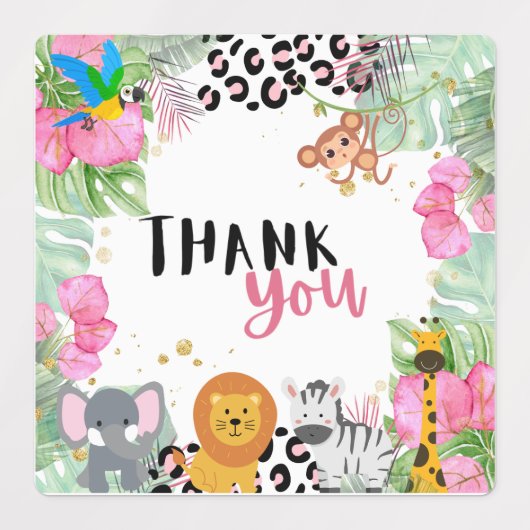 Oerwoud meisjes dank je labels (Design 1)