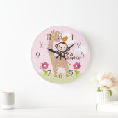 Oerwoud Meisjesdier Kind — Nursery Clock Vierkante Klok (Huis)
