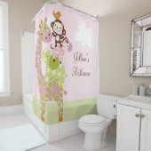 Oerwoud Meisjesdieren Kinder douchegordijn (In situ)