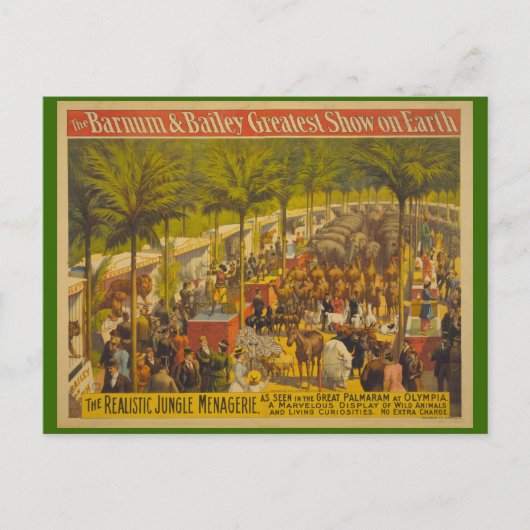 Oerwoud Menagerie bij Olympia Circus Poster Briefkaart (Voorkant)