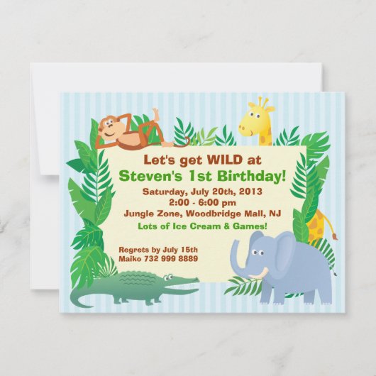 Oerwoud met de "Birthday Invitation Card" Kaart (Voorkant)