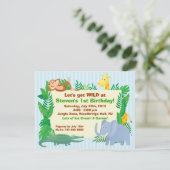 Oerwoud met de "Birthday Invitation Card" Kaart (Staand voorkant)