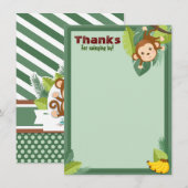 Oerwoud Mone Animal Boy Birthday Shower Bedankkaart (Voorkant / Achterkant)