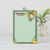 Oerwoud Mone Animal Boy Birthday Shower Bedankkaart (Staand voorkant)